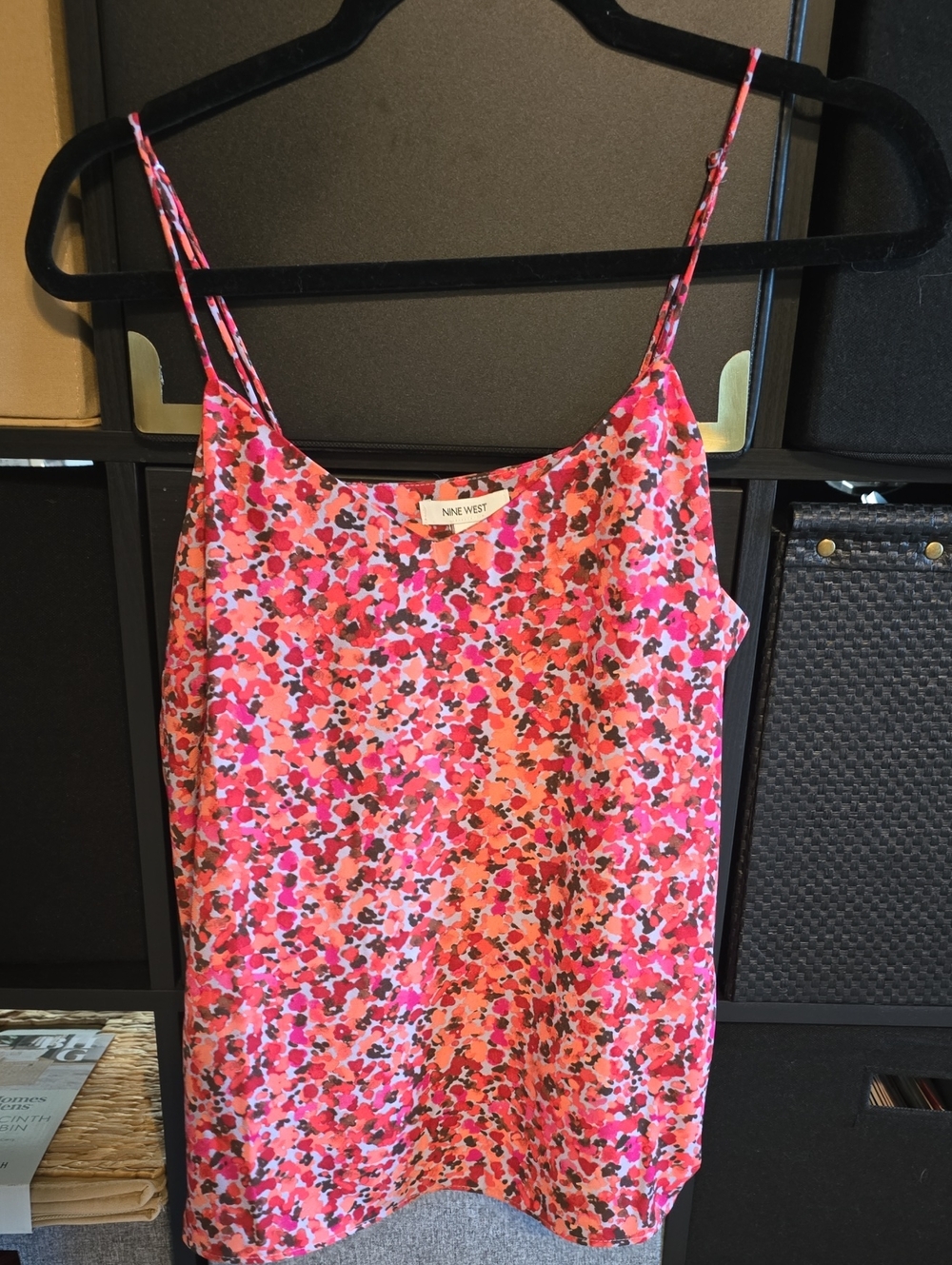 Nine West Pink Multi-Color Floral Cami with Spaghetti Straps